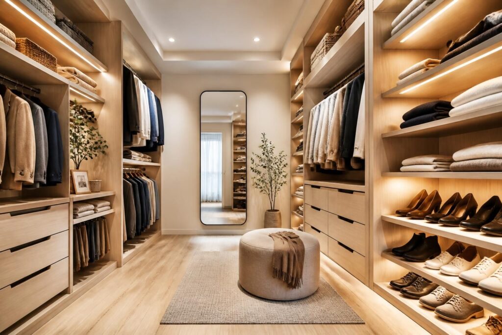 découvrez nos conseils pour aménager un dressing pratique et harmonieux, optimisant espace et rangement pour votre maison.